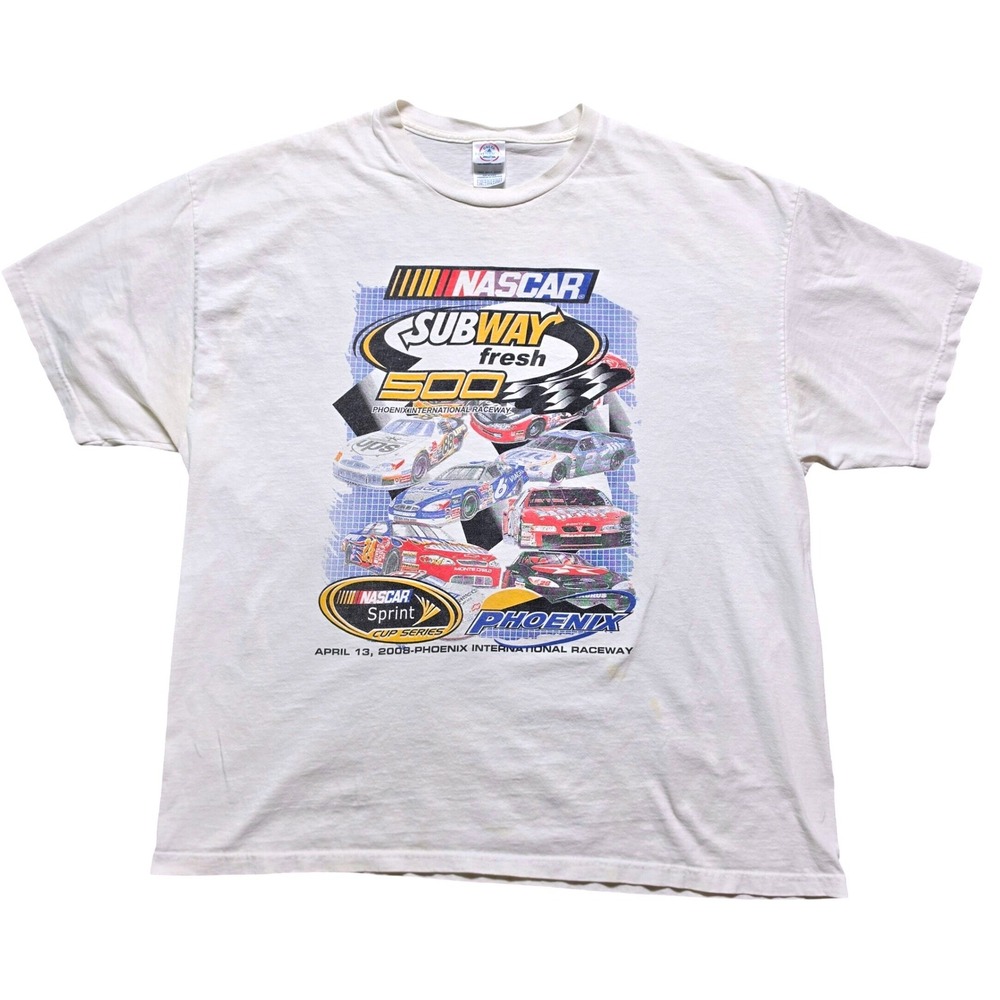 NASCAR 2008 Subway Fresh 500 Phoenix Graphic T-Shirt Mens 2XL White
